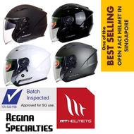 MT Helmets Avenue SV Plain Open Face Helmet with Sun Visor (PSB Approved)