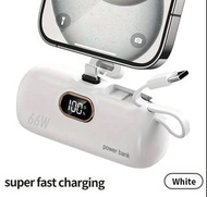 ［66W充電寶 迷你口袋移動電源 ］直插式行動電源 66W 5000mAh Portable Charger Battery Pack For iPhone Lightning / Android T