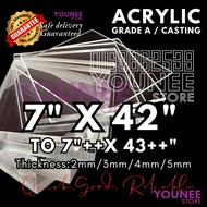 7 x 42 inches TO 43 ++ INCHES acrylic sheet with 2mm, 3mm 4mm and 5mm / transparent akrilik