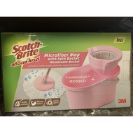 3M Microfiber Mop Set With Spin Dry The Basket Model Is Removable Washable Pink Plus Floor Cleaner Of 3M 900ml.