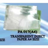 TRANSPARENT INJECT PAPER A4 SIZE  / PVC TRANSPARENT PAPER / 50Pcs - 1PKT