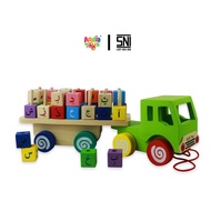 Agdia Mainan Edukasi Kayu Truk Hijaiyah / Mainan Mobil-mobilan