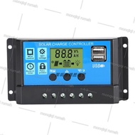 【Ready COD】Baru Solar Charge Controller LCD LED Display Solar PWM 12V/24V 10A 20A 30A 50A 60A USB Pa