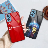 Realme 9i glass case with logos of the world's most famous football teams.