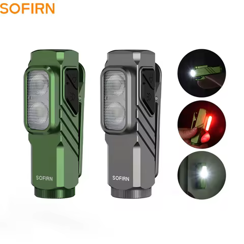 SOFIRN EDC Light ST10 1000LM Multi-Function Flashlight USB C 14500 Rechargeable with Red Led 660NM T