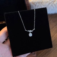 💫【S925純銀 方糖繩結項鏈】輕奢小眾設計｜甜美氣質閃鑽鎖骨鏈｜細膩切割鋯石，折射高級光感🌟百搭時尚款 搭配襯衫或針織上衣，清爽有質感【S925 Sterling Silver Sugar Cube