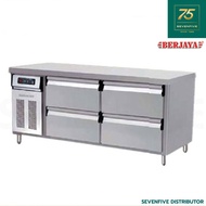 BERJAYA ตู้แช่เคาเตอร์ สแตนเลส ขนาด6ฟุต 4ลิ้นชัก (180x75x84ซม.) BER1-BS4DR/C6/2/L(750)