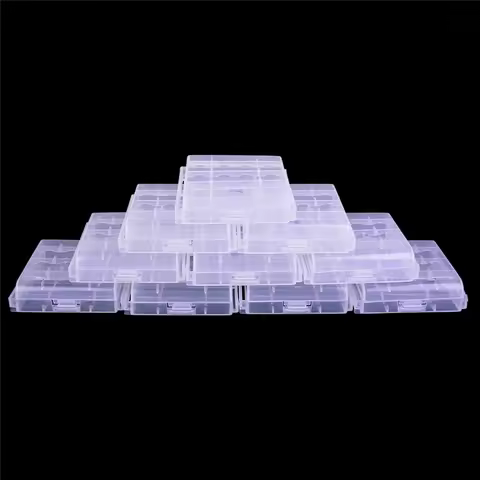 New 10pc 4 Slot AA AAA Plastic Battery Holder Storage Box Battery Case Cover For AA AAA Rechargeable