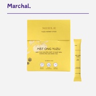 Miele Yuzu Lemon Honey Box of 15 Sticks Japanese Yuzu Lemon Extract, Vitamin C Supplement, Sweet and