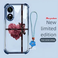Case for OPPO A17 A17K A38 A18 A97 5G phone casing New Romantic Rose Heart Four Corner Shockproof Ph