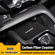 High quality For Honda vezel 2023 carbon fiber Car Interior Door Slot Pad Waterproof Dustproof Cup Holders Coaster Anti-Slip Mat Accessories