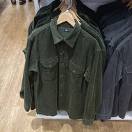 Uniqlo nam và nữ vải nhung kẻ Áo sơ mi công sở dài tay áo khoác Jacket mỏng uy439619/450264/462393/4