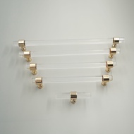 Ainna -Transparent Acrylic Cupboard Hle Dresser Pulls Door Hle Pull Bathroom Cabinet Hle with Rose G