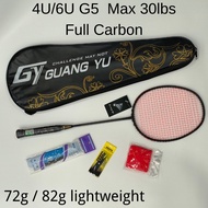 Guang Yu Badminton Racket 4u 6u 羽球拍 Full Carbon Fiber 广羽 GUANGYU 82g 72g 27lbs Max 30lbs