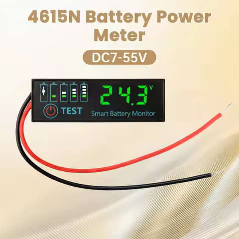 DC7-55V /DC 7-40V Red Display Battery Indicator 12V 24V 36V 48V 18650 Lipo Lithium Battery Capacity 