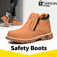 [SG SELLER] Safety Boots Work Mid Cut Zip Type Safety Boots For Men Composite Toe Puncture Proof Rat
