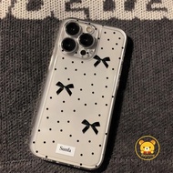 Korean Polka Dot Bow Clear Phone Case For Realme 12 12X 11 10 9 Pro Plus 11X 10T 9i 8 7 6 5 3 2 Pro 