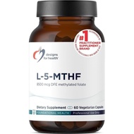 Designs for Health L 5-MTHF - Quatrefolic L Methylfolate Supplement 5mg (8500 DFE) - Methylated Fola