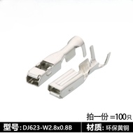 [100 Pieces Price] DJ623-W2.8 X0.8 B Car Connector Tinned Terminal 2.8 Series Connector Plug-In Spri