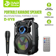 DAP Speaker Bluetooth D-VY8 Karaoke Free Mic - 8 Inchi Super Bass Speaker Aktif Wireless