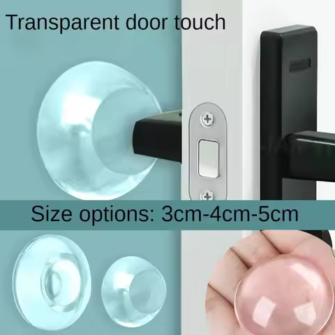Door Knob Wall Shield, 6PCS Transparent Round Soft Rubber Door Stopper Wall Protector, Self Adhesive