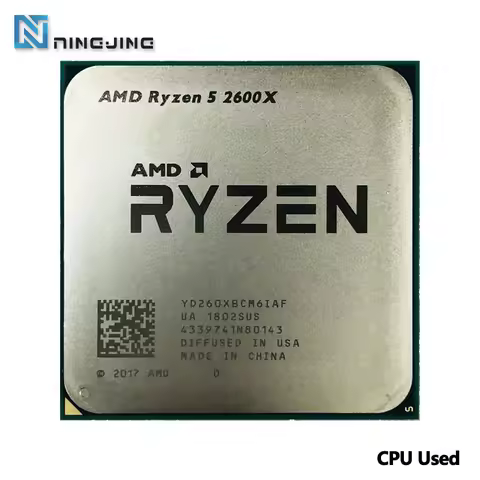 AMD Ryzen 5 2600X R5 2600X 3.6 GHz Used GAMING Zen+ 0.012 Six-Core Twelve-Thread CPU YD260XBCM6IAF S