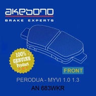 Akebono Brake [AN683WK] - Perodua Myvi 1.0 1.3 Front Brake Pad