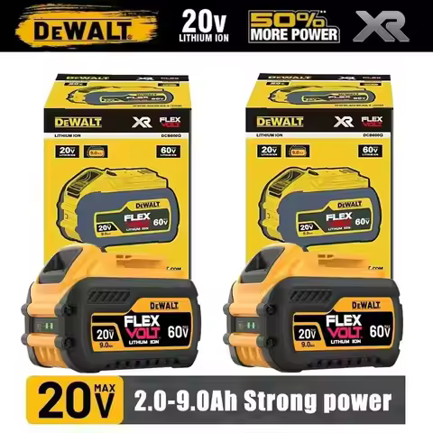 New Genuine Dewalt Battery,20V 6AH 9AH Rechargeable Lithium Ion Battery, Dewalt DCB200 DCB206 Power 