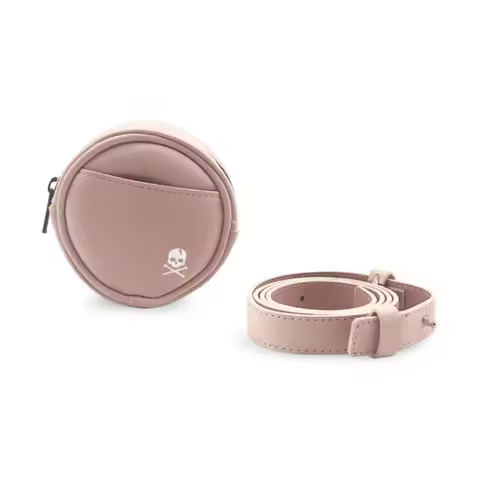 Leather Golf Waist Bag Tee Holder 4 Balls Capacity Golf Storage Case Zipper Round Golf Ball Storage 