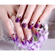 Luxurious 3D False Nails Wedding party fake nails Clear Rhinestone Flower 3D fake nails