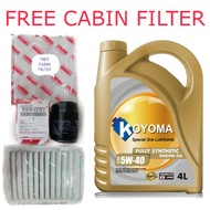 TOYOTA VIOS 1.5 (2nd MODEL) NCP93 OIL FILTER + AIR FILTER + KOYOMA 5W40 FULLY SYNTHETIC ENGINE OIL f