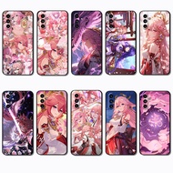 for Samsung A07 A17 A56 A36 A26 S25 Fe Edge S25 Plus Ultra VS11 Yae Miko Slim Black Border TPU Soft 