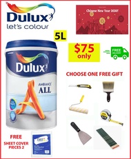 Dulux Paint Ambiance All in 1 (New) Emulsion Paint 5 Litre Free GIft