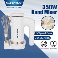 SUNATUR 350W Hand Mixer Electric Handheld Egg Beater Automatic Cake Cream Whisk Home Baking Whipping