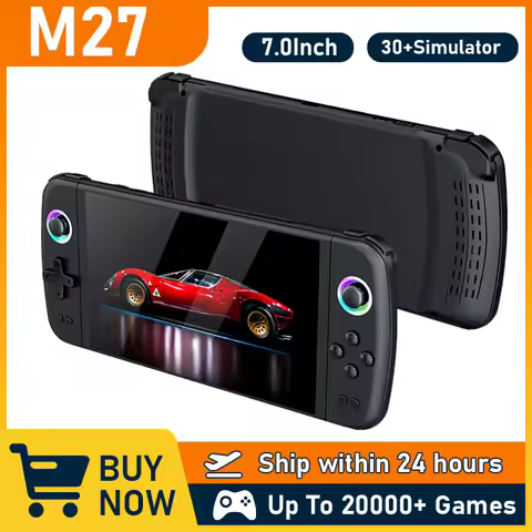 New M27 Portable Retro Handheld Game Console 7.0Inch IPS Screen Support 30+simulators 64GB/128GB Poc