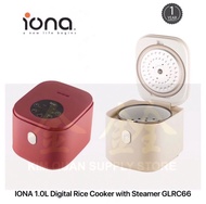 Iona 1L Digital Rice Cooker (Non Stick Pot) with Steamer GLRC66 | GLRC 66 [One Year Warranty]