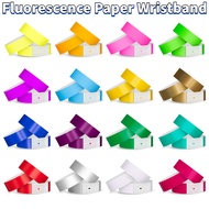 「SG Seller」100pcs Waterproof Wristbands Event Party Identification Ticket Fluorescence Paper Wrist b