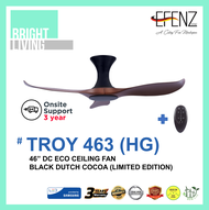 EFENZ Hugger 46/52/60" DC-Eco Ceiling Fan with 22W Samsung Dimmable LED Light Kit (Black Dutch Cocoa Limited Edition)