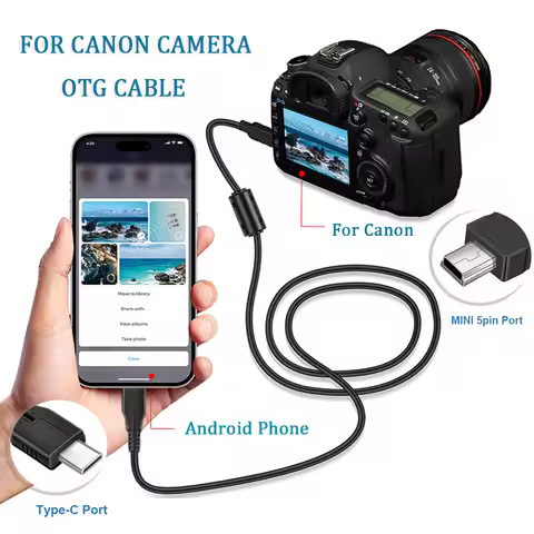 For Canon Camera OTG Cable, Download Photos or Videos from Your Canon Camera to Your Smartphone or T