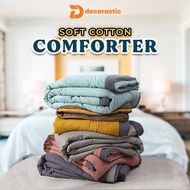 Comforter Blanket Selimut Soft Lembut Quilt Wash Cotton Simple Design Single Double