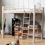 Small Apartment Loft Loft Style Elevated Bed Space-Saving Children's Single Upper Floor Bed Lower Empty Lower Table Lower Bed Lower Hanging