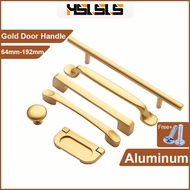 HSLSLS Modern Classic Cabinet Handle Aluminium Alloy Matte Gold Drawer Door Handle Furniture Handle Hardware 96-192mm