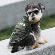 Hot-selling Spring Summer Thin Style Dog Clothes Army Green Camouflage Two-legged Short-sleeved T-sh