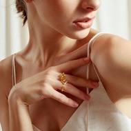 14k Gold Fish Ring decorations-TAKTAI