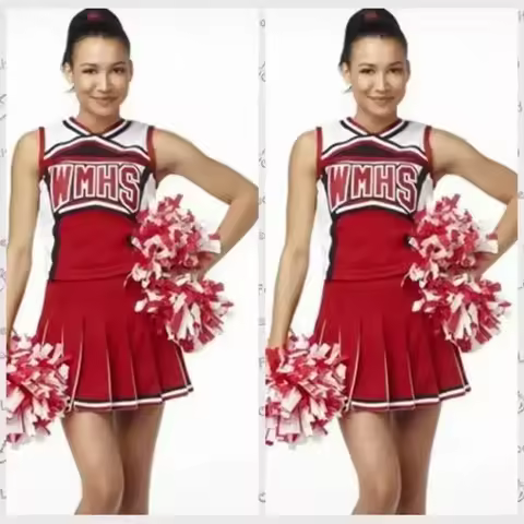 2025 Halloween High School Glee Club Girl Cheerleader Costume Glee Style Cheerleading Varsity Cheerl