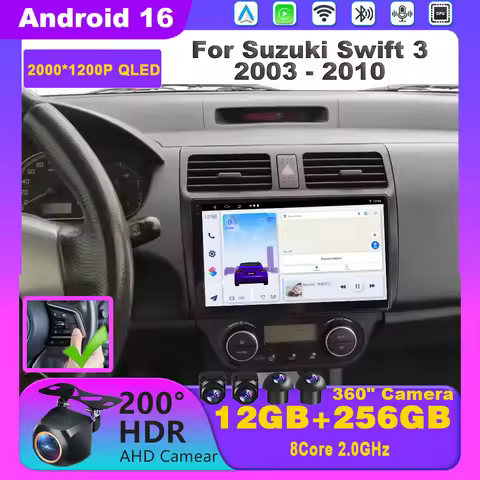 Android 16 For Suzuki Swift 3 2003 - 2010 Wireless CarPlay Android Auto Car Radio GPS FM WiFi BT 4G 
