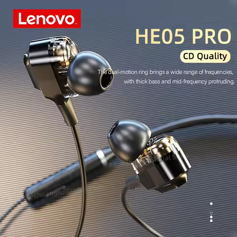 Original Lenovo HE05 Pro Wireless Bluetooth Earphones Magnetic Neckband Earbuds HIFI Sound Sports He