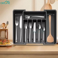 [OKLIFE. SG]Adjustable Cutlery Organizer Cutlery tray inserts for kitchen drawer Spoon Tray Fork Kni