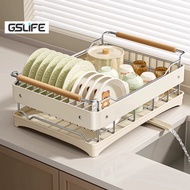 GSLife Rak Pinggan Stainless Steel Dish Rack with Drainboard Kitchen Storage Rack