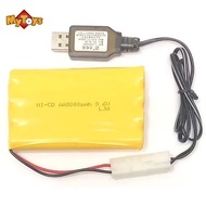 9.6v battery NI-CD AA 8000mah + USB Charger 9.6v 200mA (2-PIN)